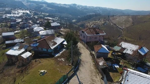 VILLAGE BETWEEN THE MOUNTAIN, WEST BLACK SEA REGION Stock Footage 110760806