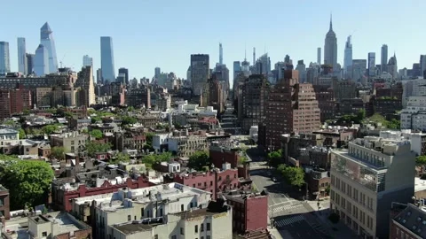 Village Brick Blocks Below the Hudson Yards Towers 库存影片 131601404