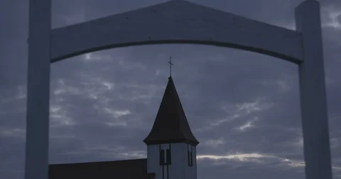 Village cathedral at sunset 스톡 동영상 103809724