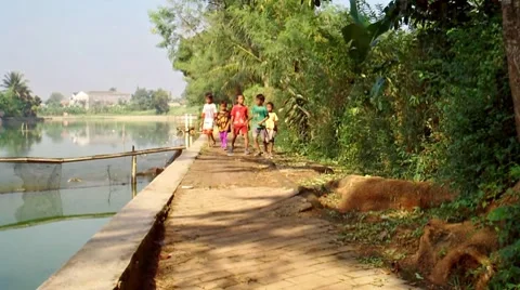 Village Children Video stock 7748098