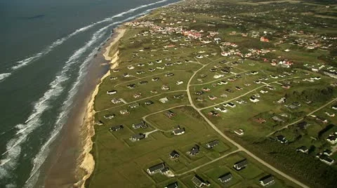 Village by the coast Stock Footage 10909527