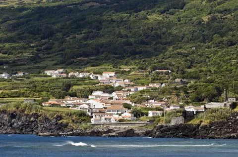 Village on coast Stock Photos