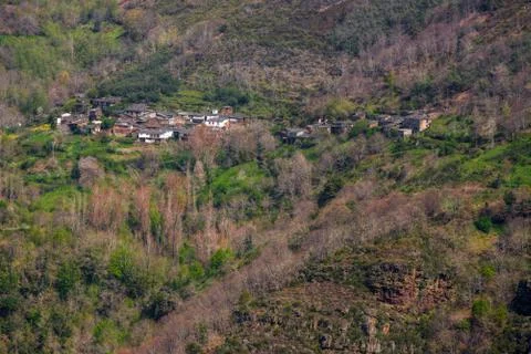 Village in the Courel Range Stock Photos
