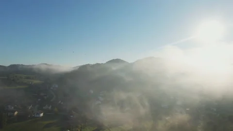 Village covered with clouds 스톡 동영상 150193911