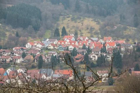 Village down the valley Stock Photos