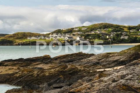The village of Downings on the Rosguill peninsula Stock Photos