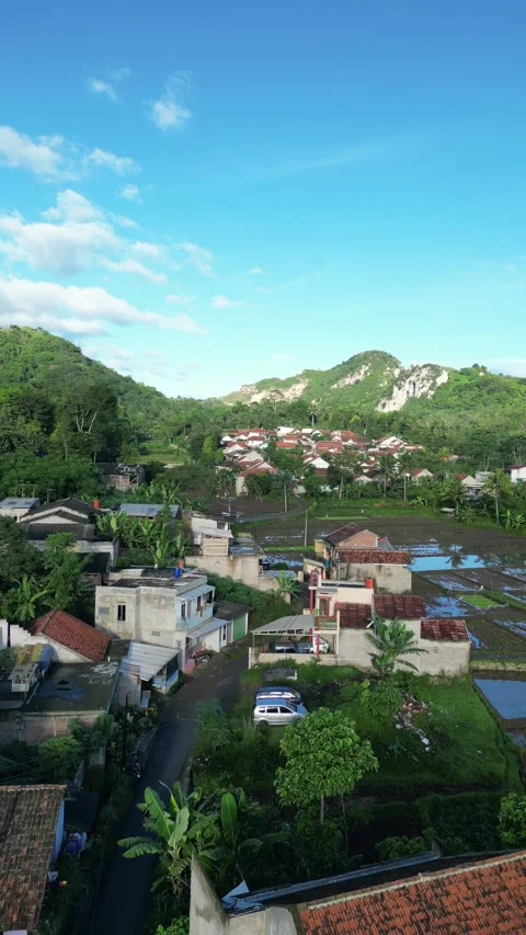 Village with drone Video stock 296516367