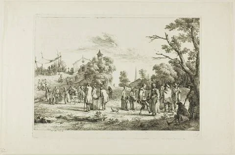 The Village Festival Made 1773 France. De Boissieui s familiarity with Fle... Stock Photos
