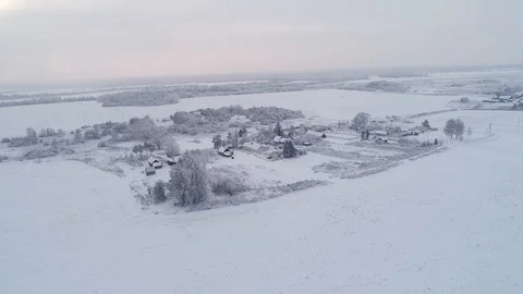 The village in the field Stock Footage 100242652