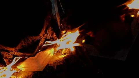 Village Fire Flame Stock Footage 172181782