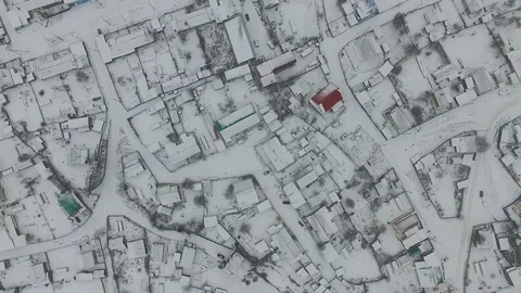 Village from a height in winter Stock Footage 74347599