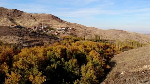 A village on the hill Stock Footage 121674846