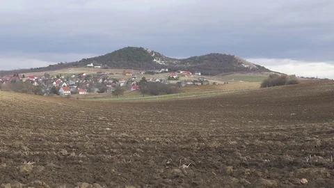 Village with hills 스톡 동영상 71133983