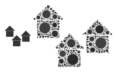 Village Icon - Cell Composition Illustrazione stock