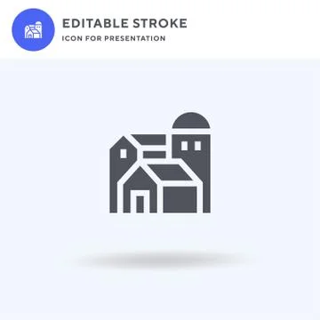 Village icon vector, filled flat sign, solid pictogram isolated on white, logo 库存插图
