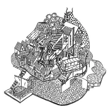 Village Stock Illustration