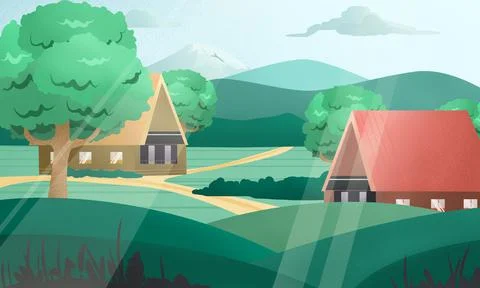 Village Stock Illustration