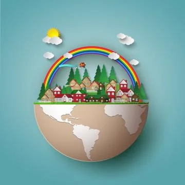 Village landscape. Stock Illustration