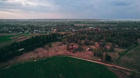 A village in the middle of the forest. Video stock 196502262