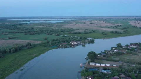 The village of Mila 23 in the Danube Delta in Romania Stock Footage 228111353