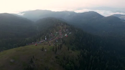 Village in the mountain forest Stock Footage 243702191