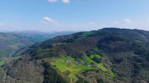 Village In The Mountain Surrounded By Forest Stock Footage 272977594