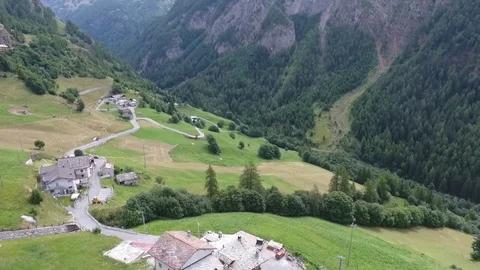 Village in mountain valley Stock Footage 79564080