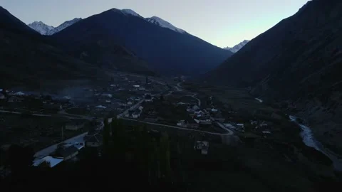 A village in the mountains in the evening Stock Footage 171301522