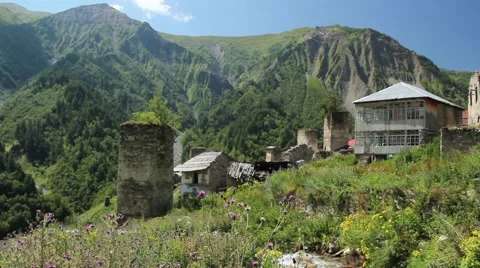Village in the mountains Stock Footage 41465381