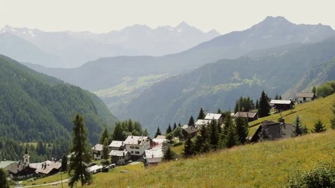 Village in the Mountains Stock Footage 74761269