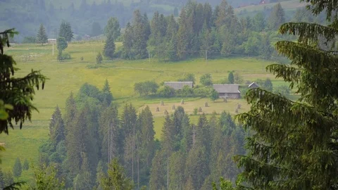 The village is in the mountains. Video stock 75167949