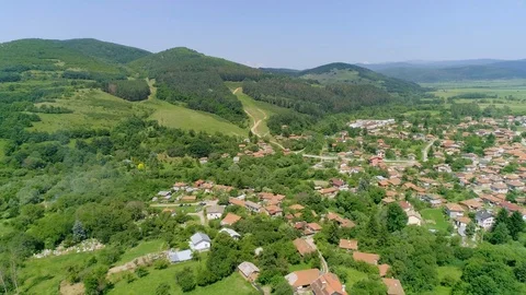 Village in the mountains Stock Footage 129715380