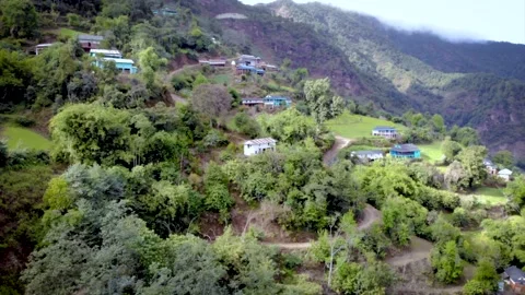 Village on the mountains Video stock 156009885