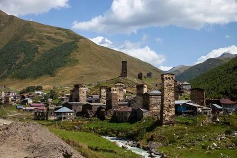 Village in mountains Stock-Fotos