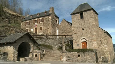 Village Pyrenees 01 Stock Footage 11212972
