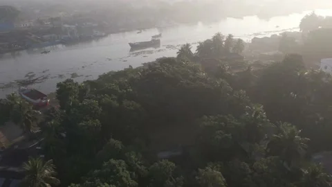 Village by a River Stock Footage 215450961
