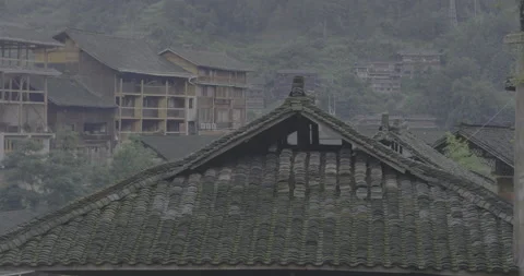 Village roof cladding Stock Footage 141389488