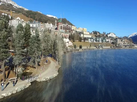Village of Sankt Moritz in Engadin Stock Footage 70802399