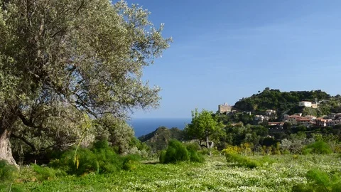 The village of Savoca Stock Footage 89430633
