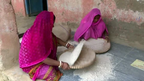 Village scene of rural India.Stock Footage