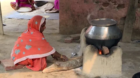 Village scene of rural India.Stock Footage