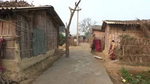 Village scene of rural India.Stock Footage