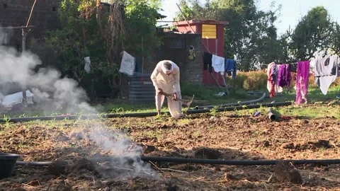 Village scene of rural India.Stock Footage