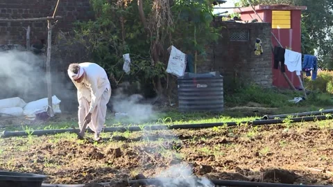 Village scene of rural India.Stock Footage