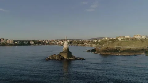 Village on the seaside Stock Footage 132859533