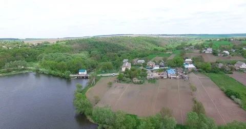 Village on the shore Stock Footage 81741902