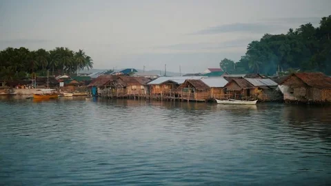 Village on stilts Stock Footage 82807020