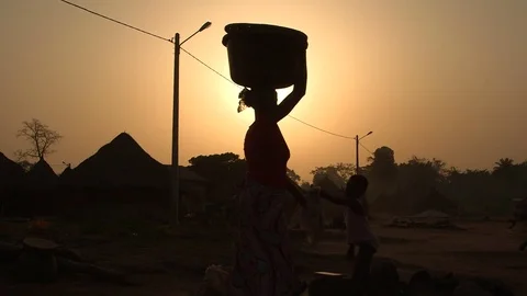 Village Sunset Portrait Video stock 74357974