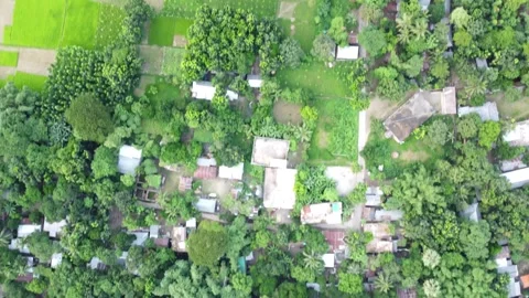 Village top down shot Stock Footage 297391684