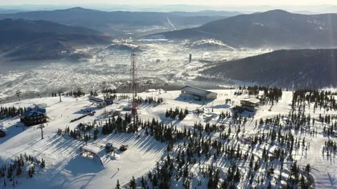 Village under the mountain Stock Footage 169955974